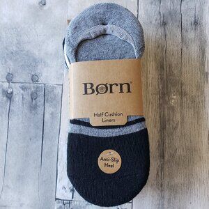 NWT - Born Men's Half Cushion Stripe Accent Liners Anti-Slip Heel - Size 6-12
